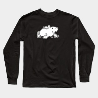 Capybara chilling with Ducks in white ink Long Sleeve T-Shirt